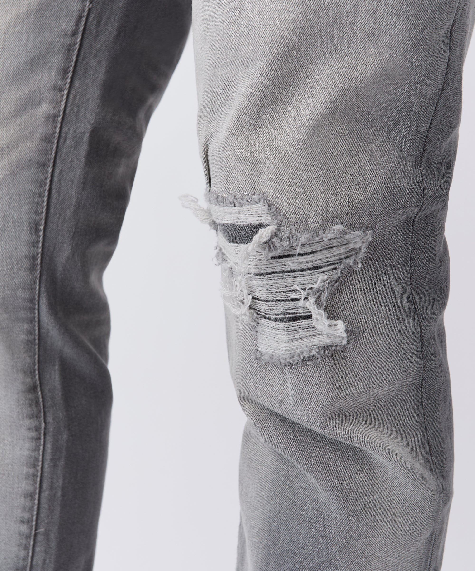 Rip and Repair Denim Jeans - Grey - Image 3