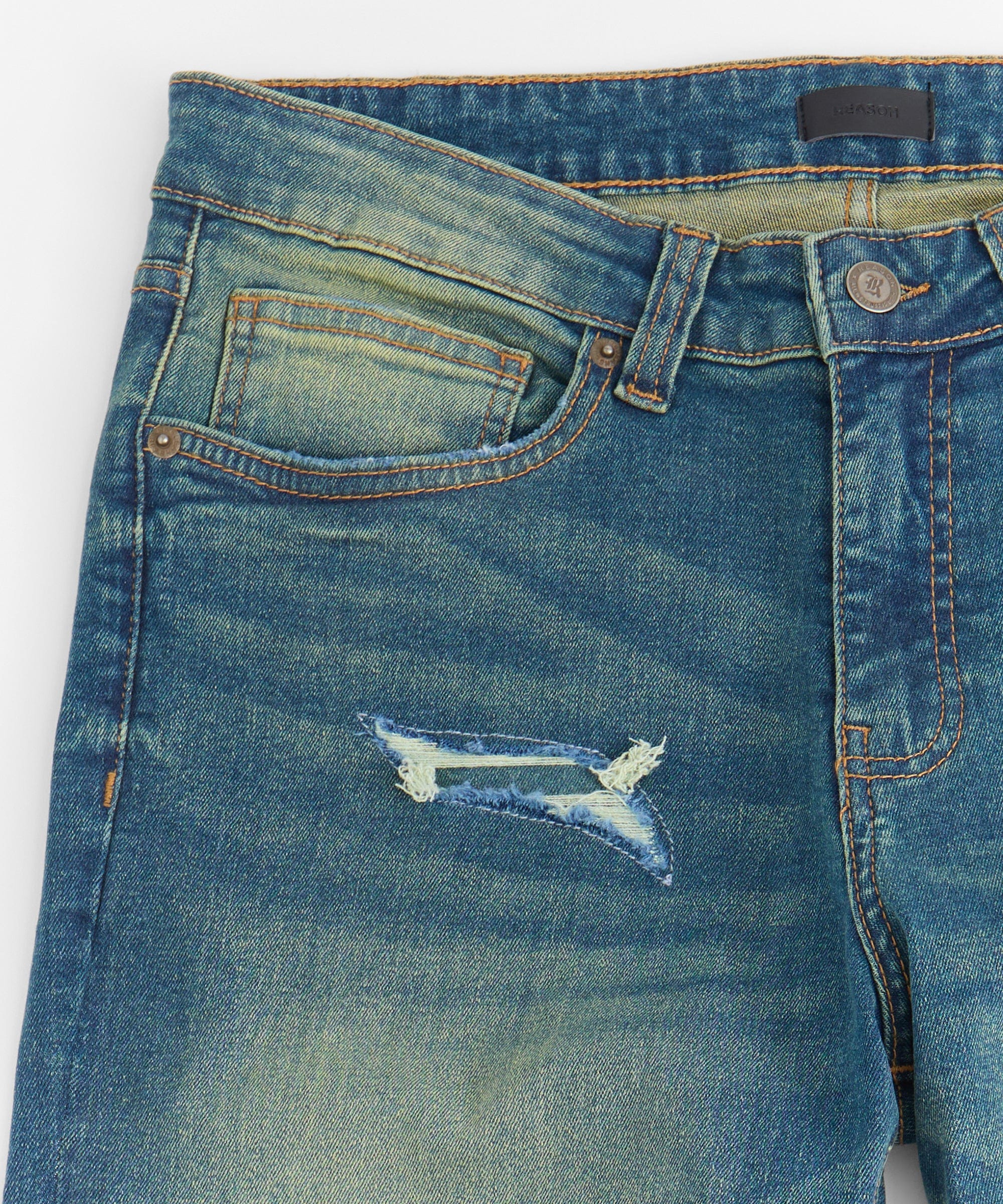 Rip and Repair Denim Jeans - Vintage Blue - Image 4