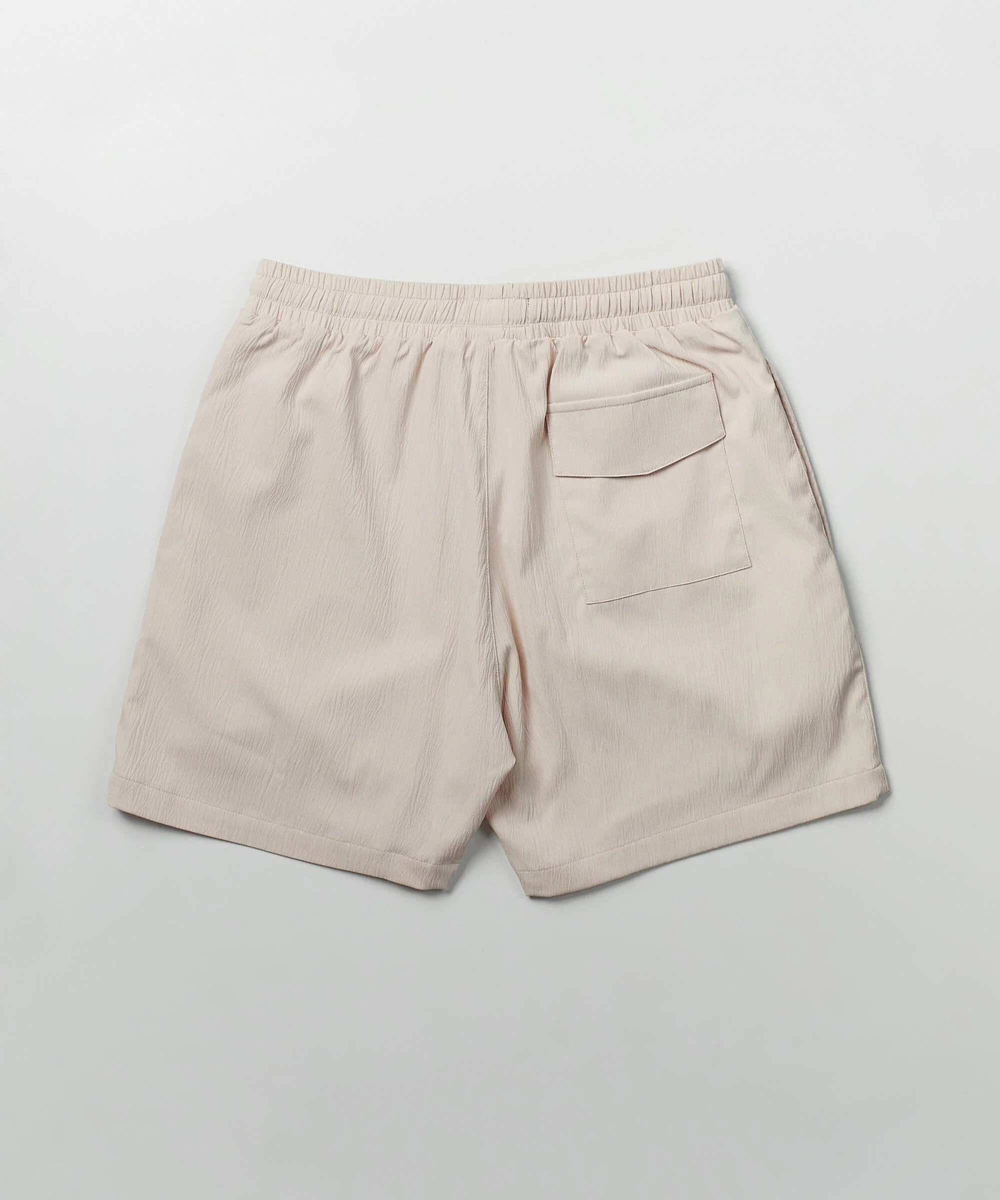 Spritz Embroidered Texture Woven Shorts - Tan - Image 3