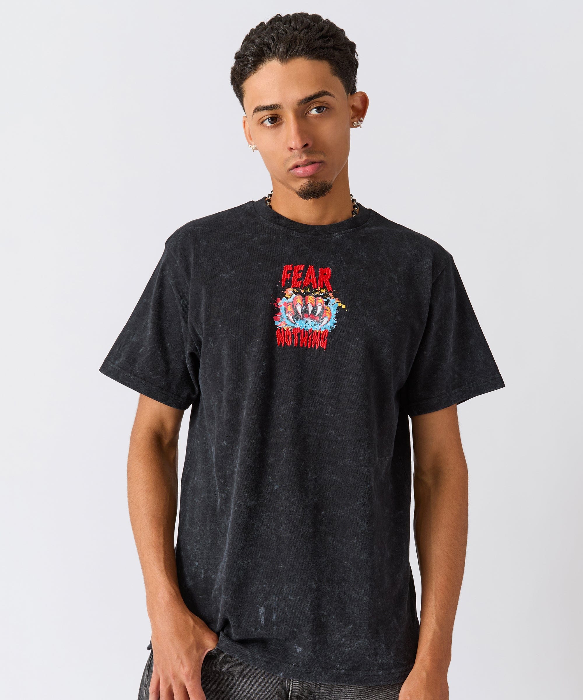 Stay Wild Embroidered Short Sleeve Tee - Charcoal - Image 6