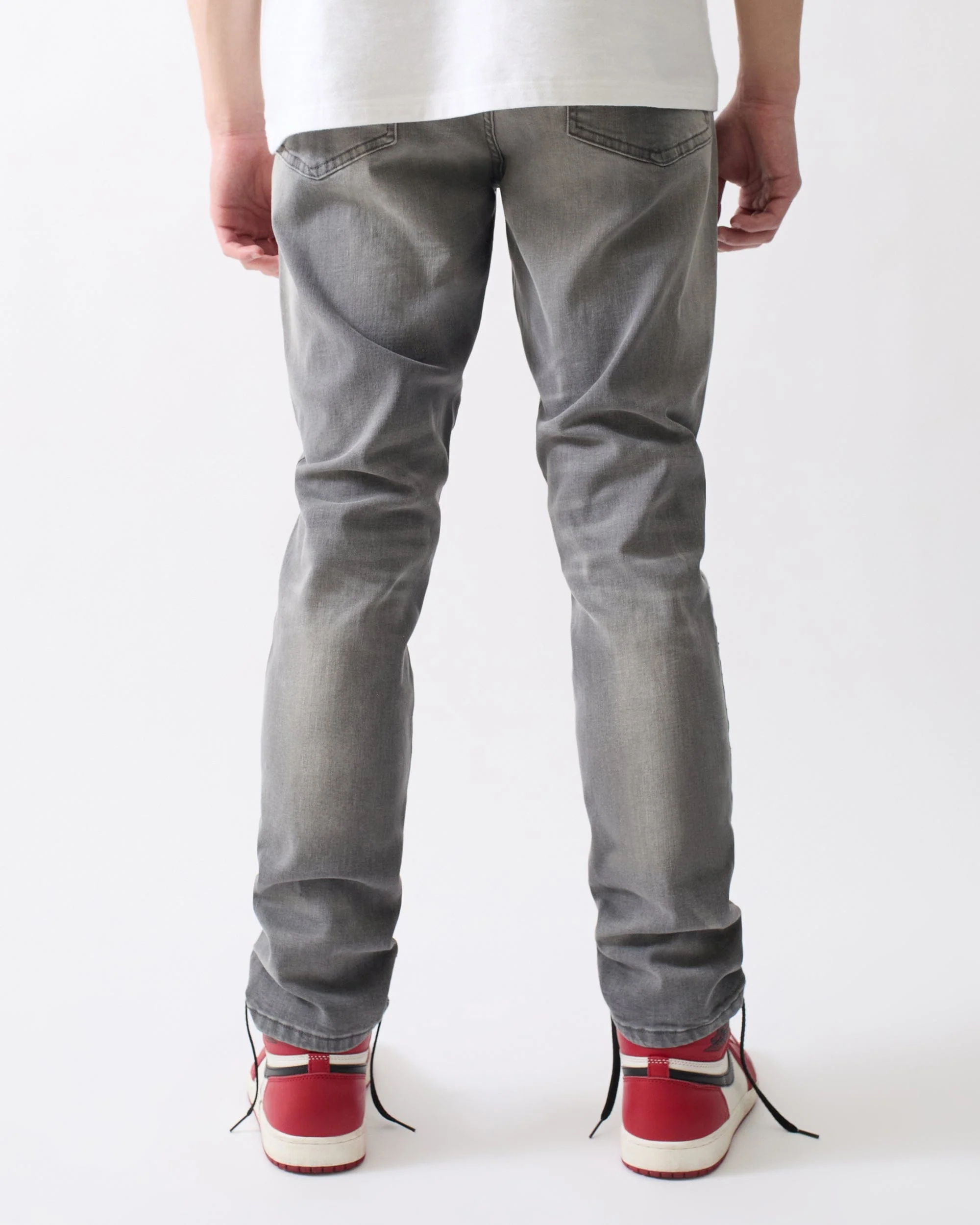 Stoned Out Rhinestone Denim Jeans - Grey - Image 3