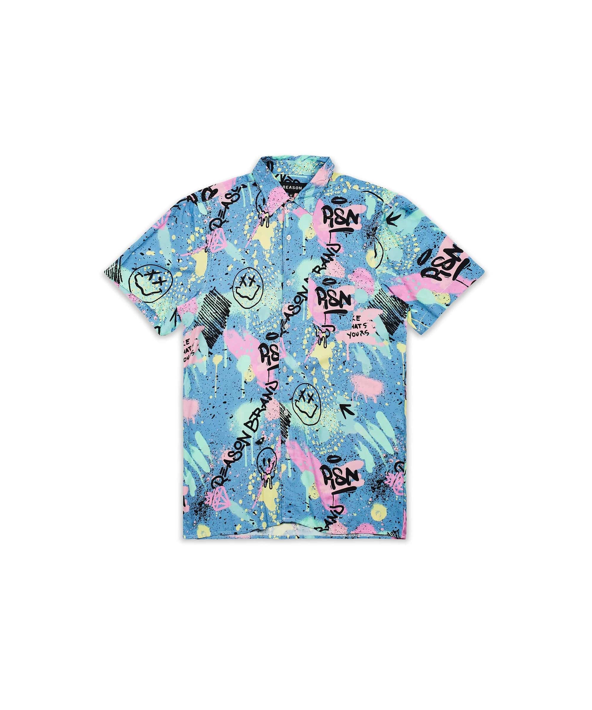 Technicolor Allover Print Short Sleeve Shirt - Image 3