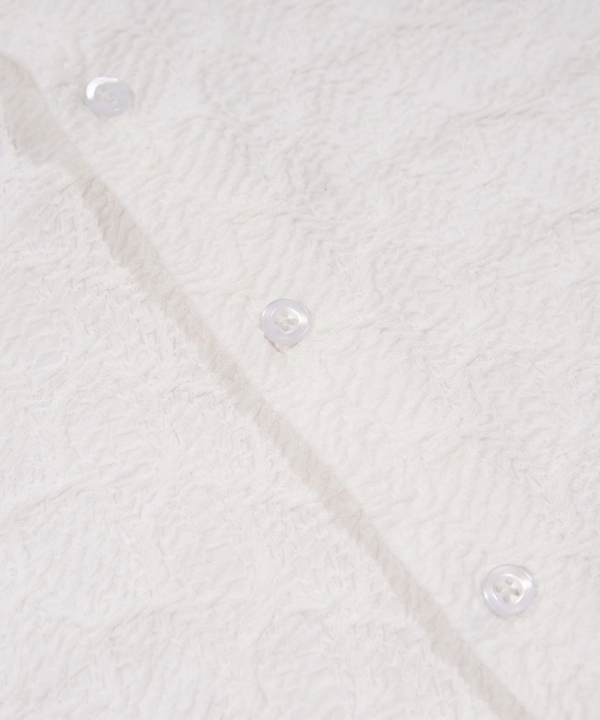 Textured Honey Comb Button Down Shirt - White - Image 5