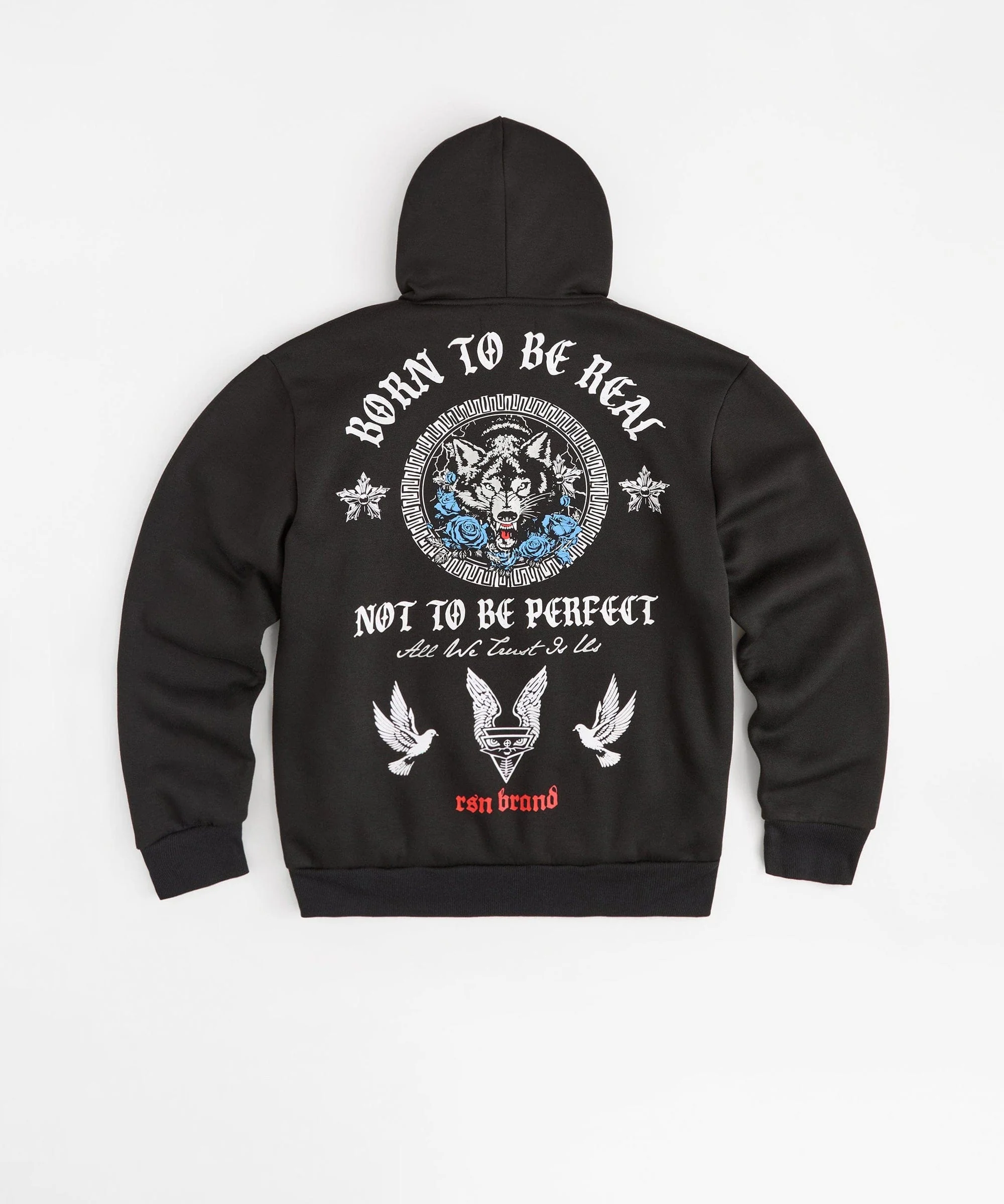 Trust No 1 Front And Back Print Hoodie - Black - Image 3