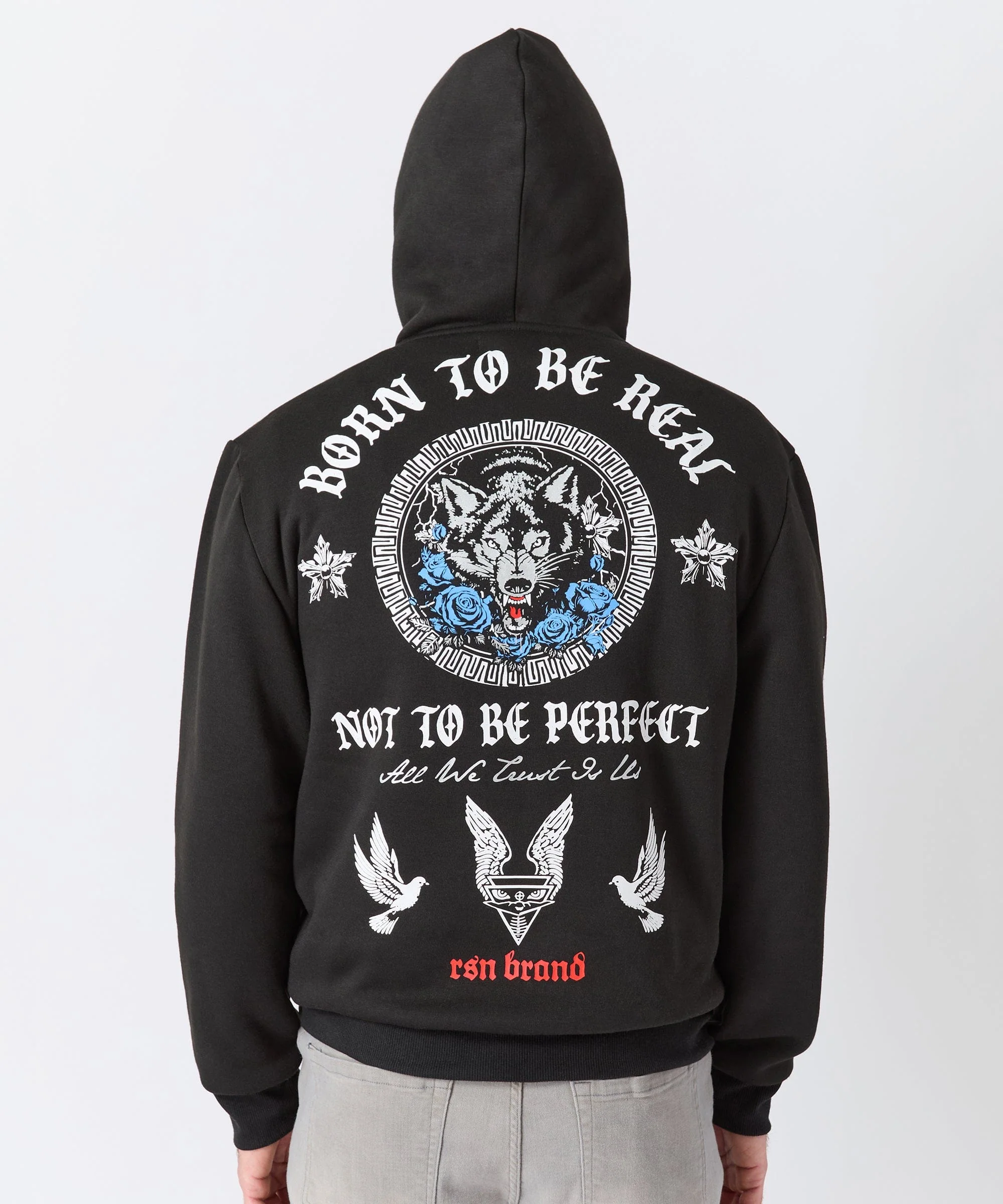 Trust No 1 Front And Back Print Hoodie - Black - Image 5