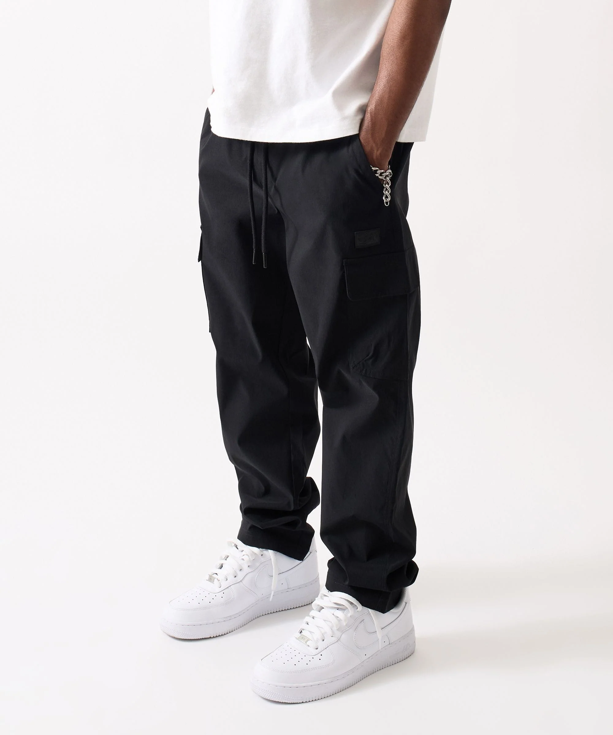 Utility Nylon Cargo Pants - Black - Image 3