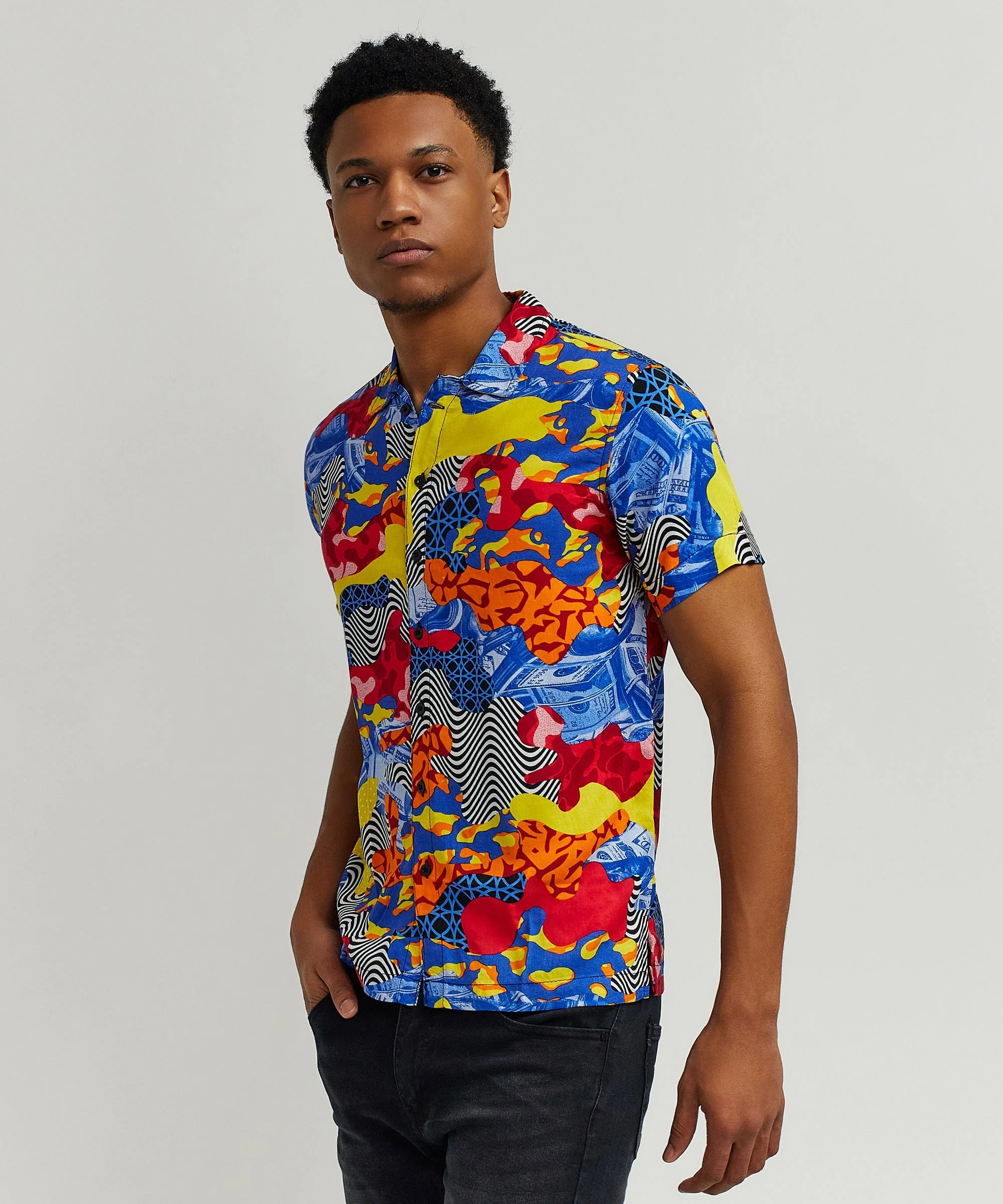 Wavy Allover Print Short Sleeve Shirt - Image 2