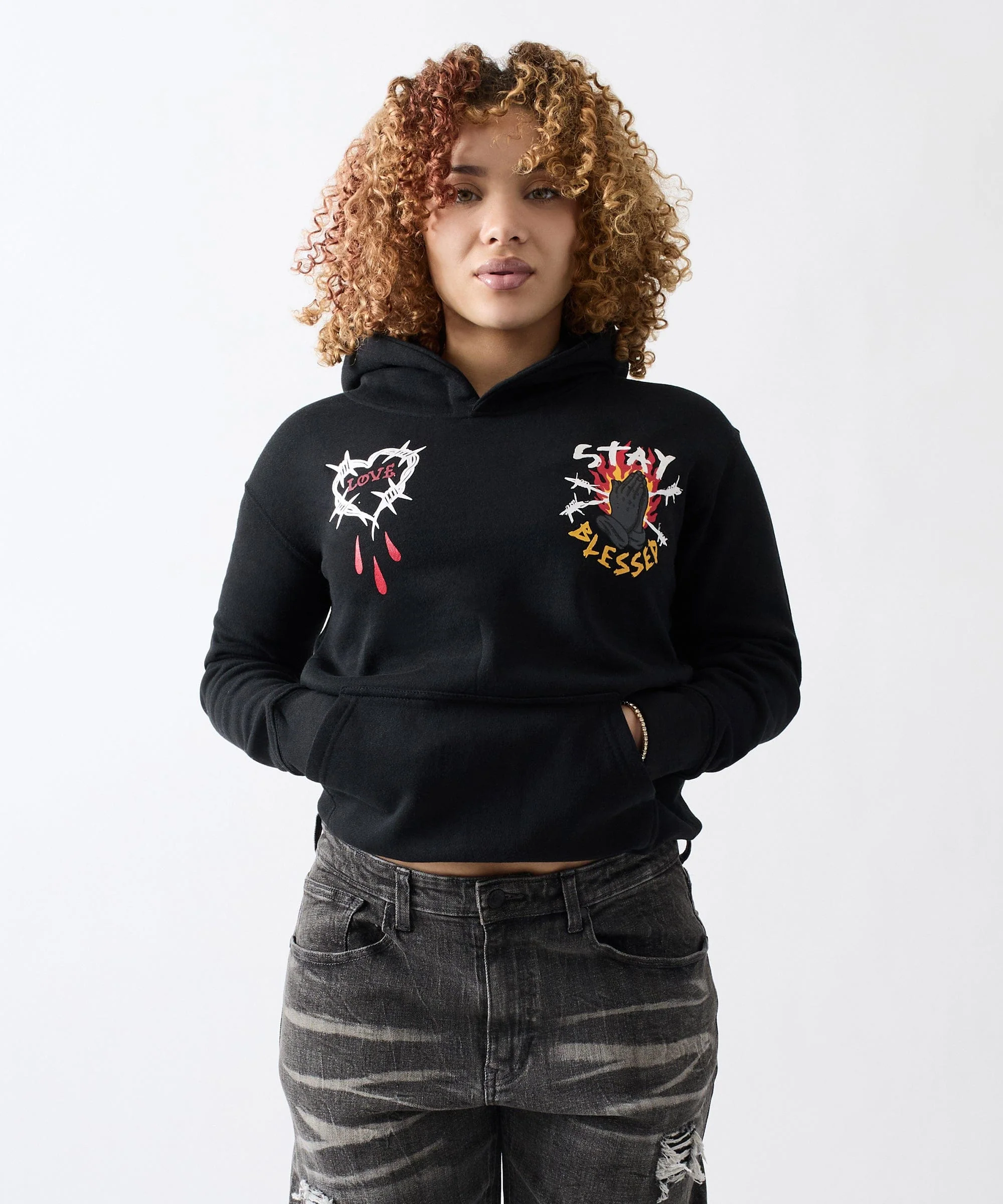 Women Anti Social Fleece Hoodie - Black - Image 2