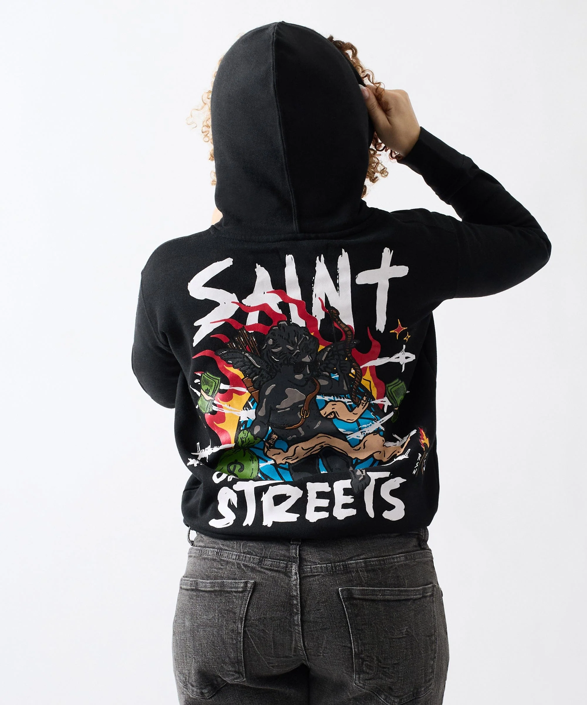 Women Anti Social Fleece Hoodie - Black - Image 3