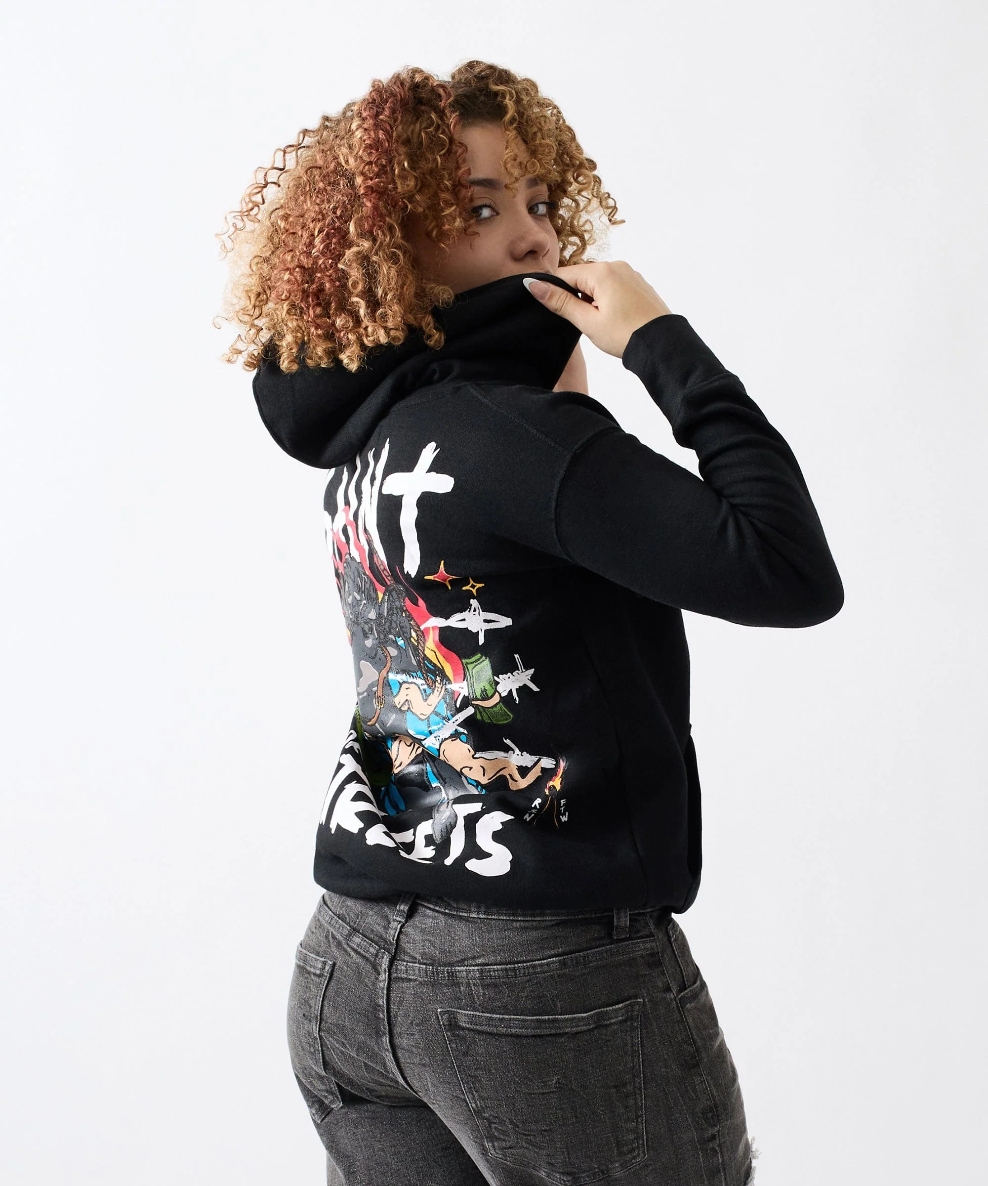 Women Anti Social Fleece Hoodie - Black - Image 6