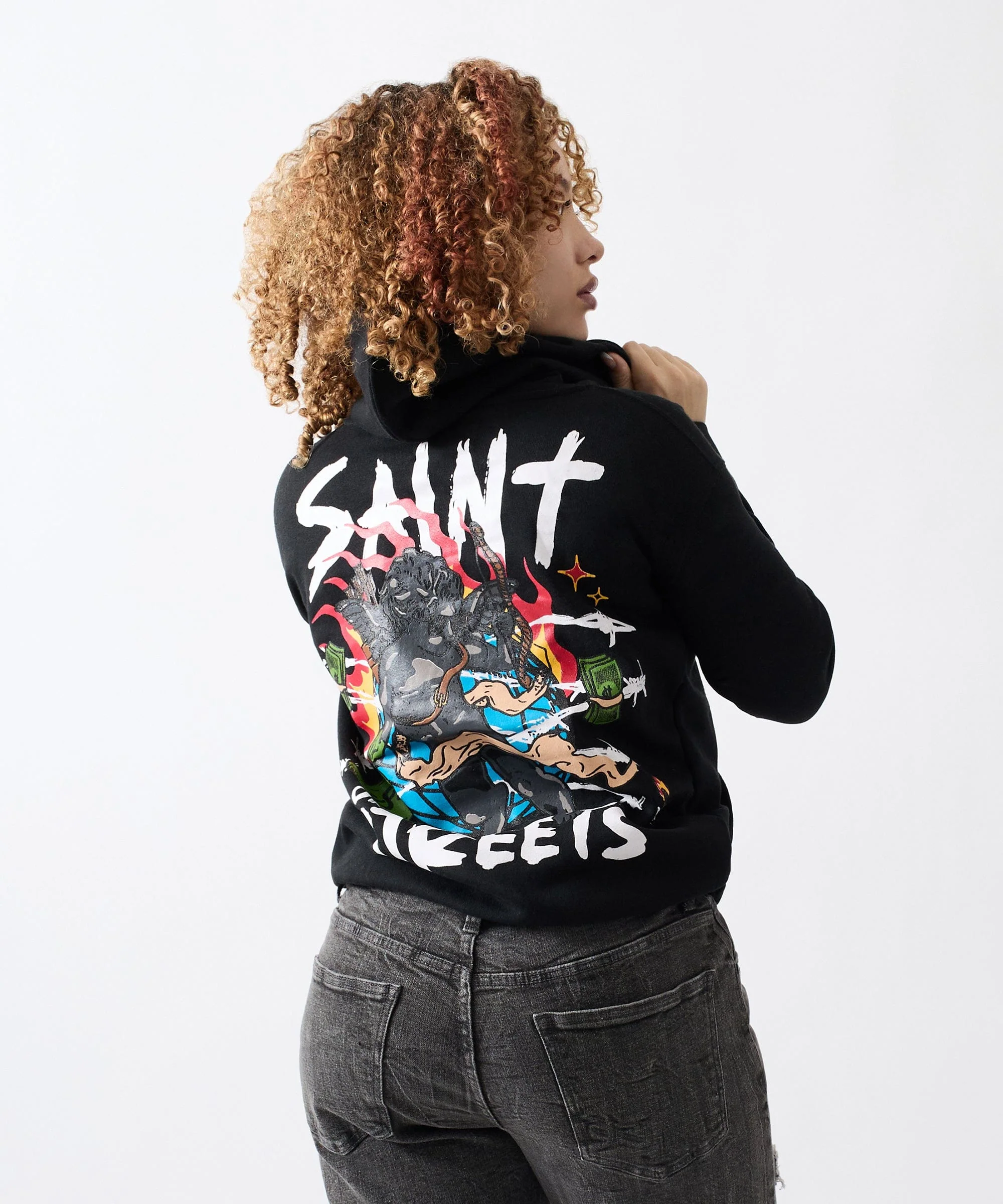 Women Anti Social Fleece Hoodie - Black - Image 7
