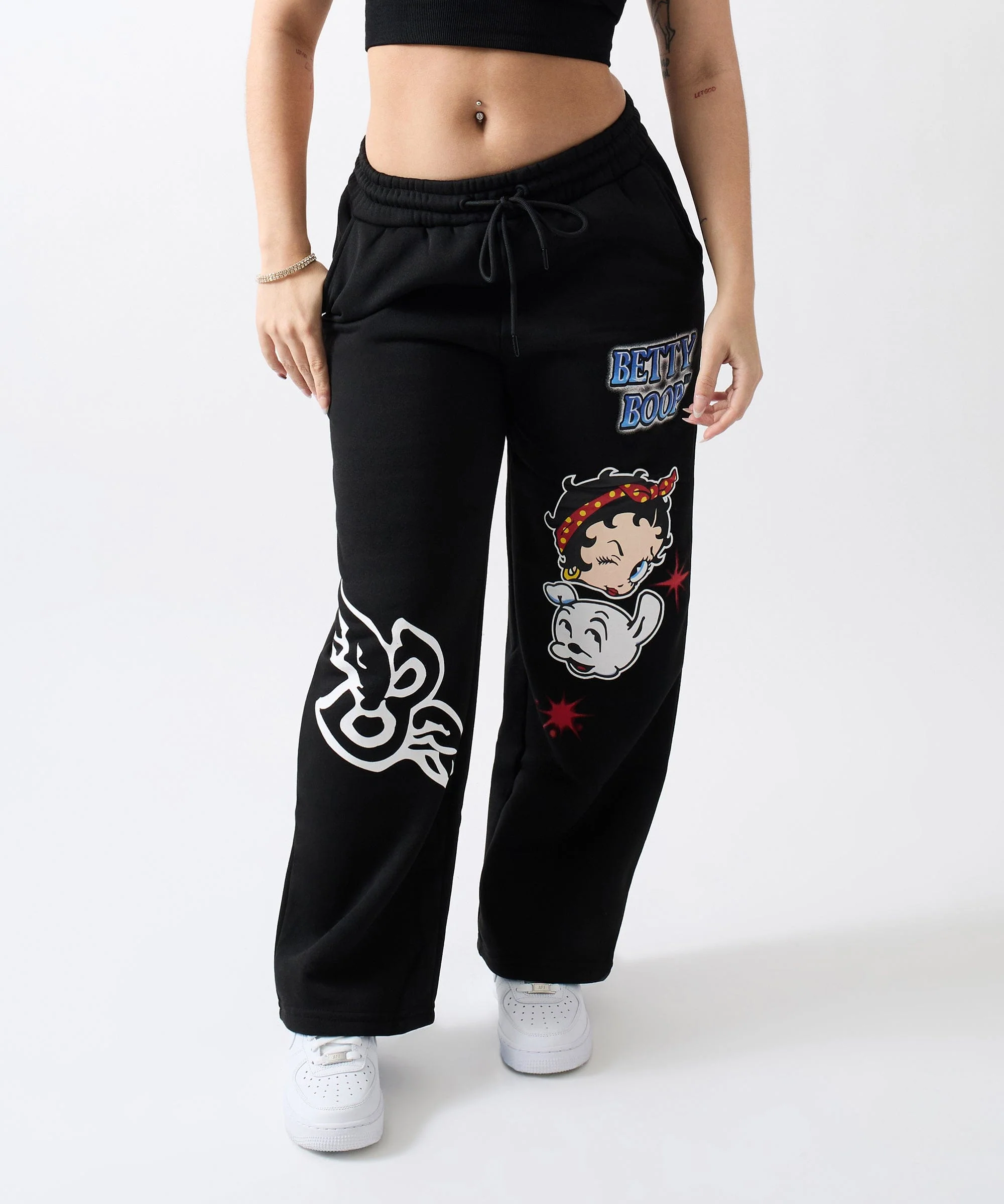 Women Betty Boop Sweatpants - Black - Image 2