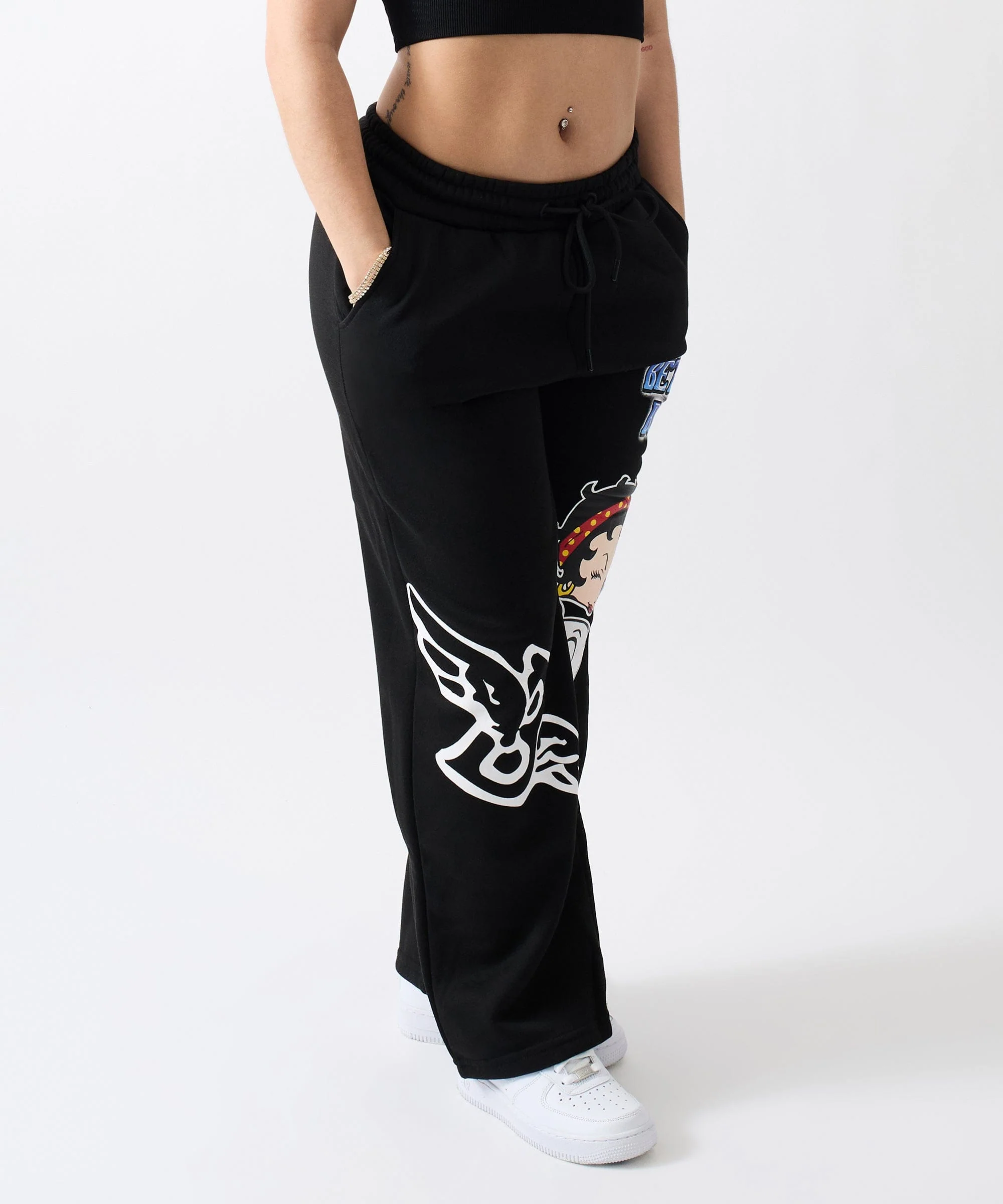 Women Betty Boop Sweatpants - Black - Image 4
