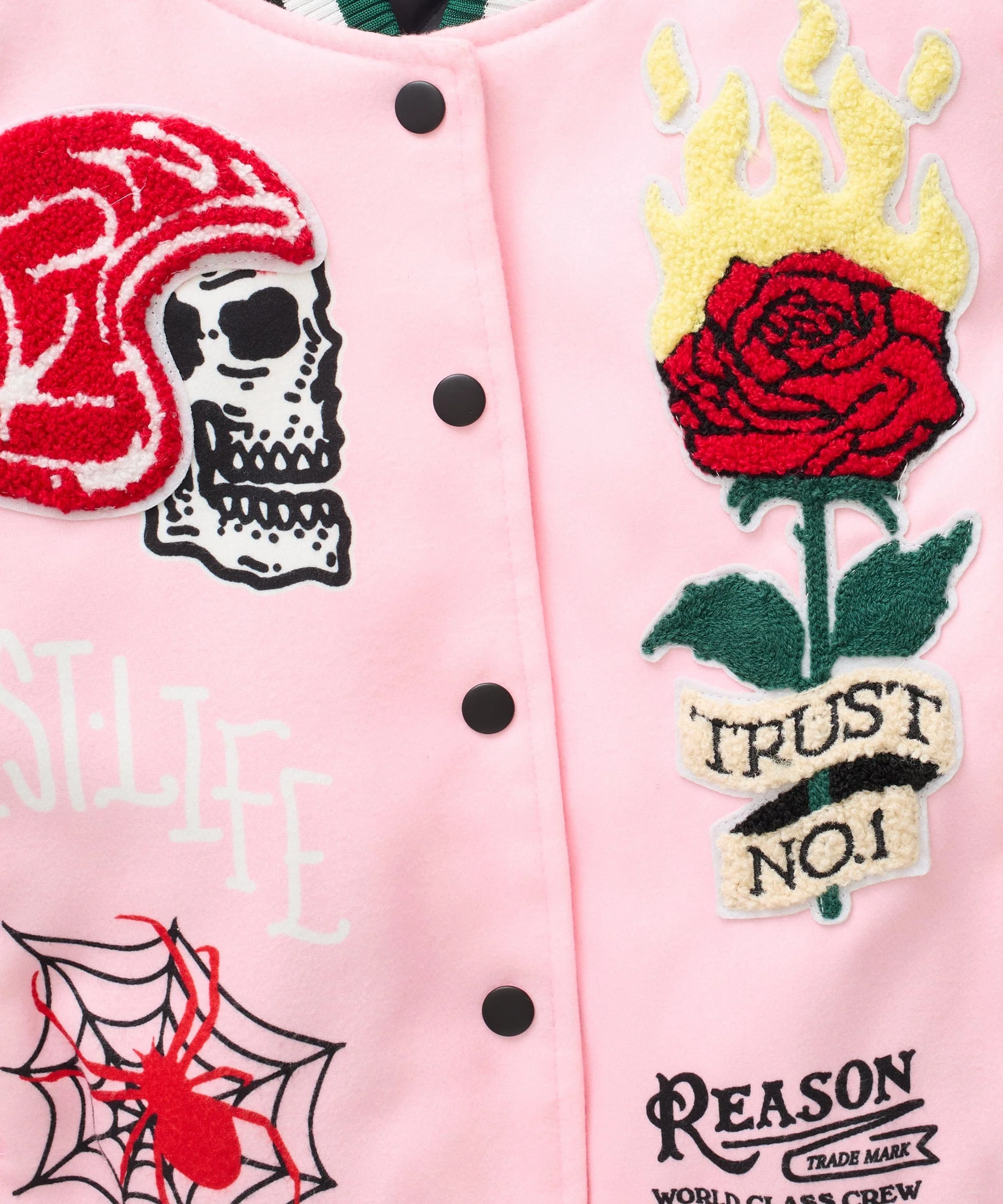 Women Bridges Burn Varsity Jacket - Pink - Image 3
