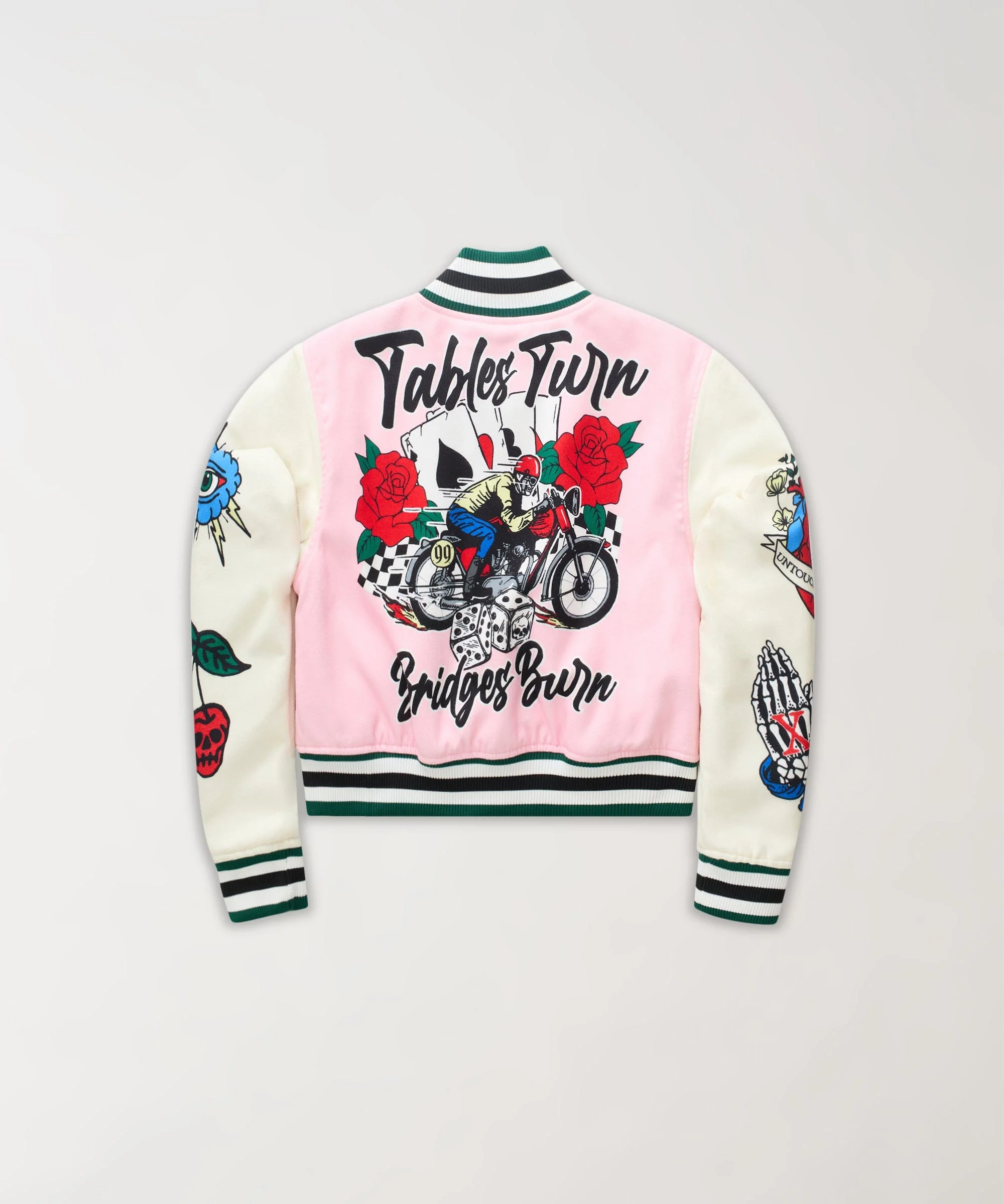 Women Bridges Burn Varsity Jacket - Pink - Image 5