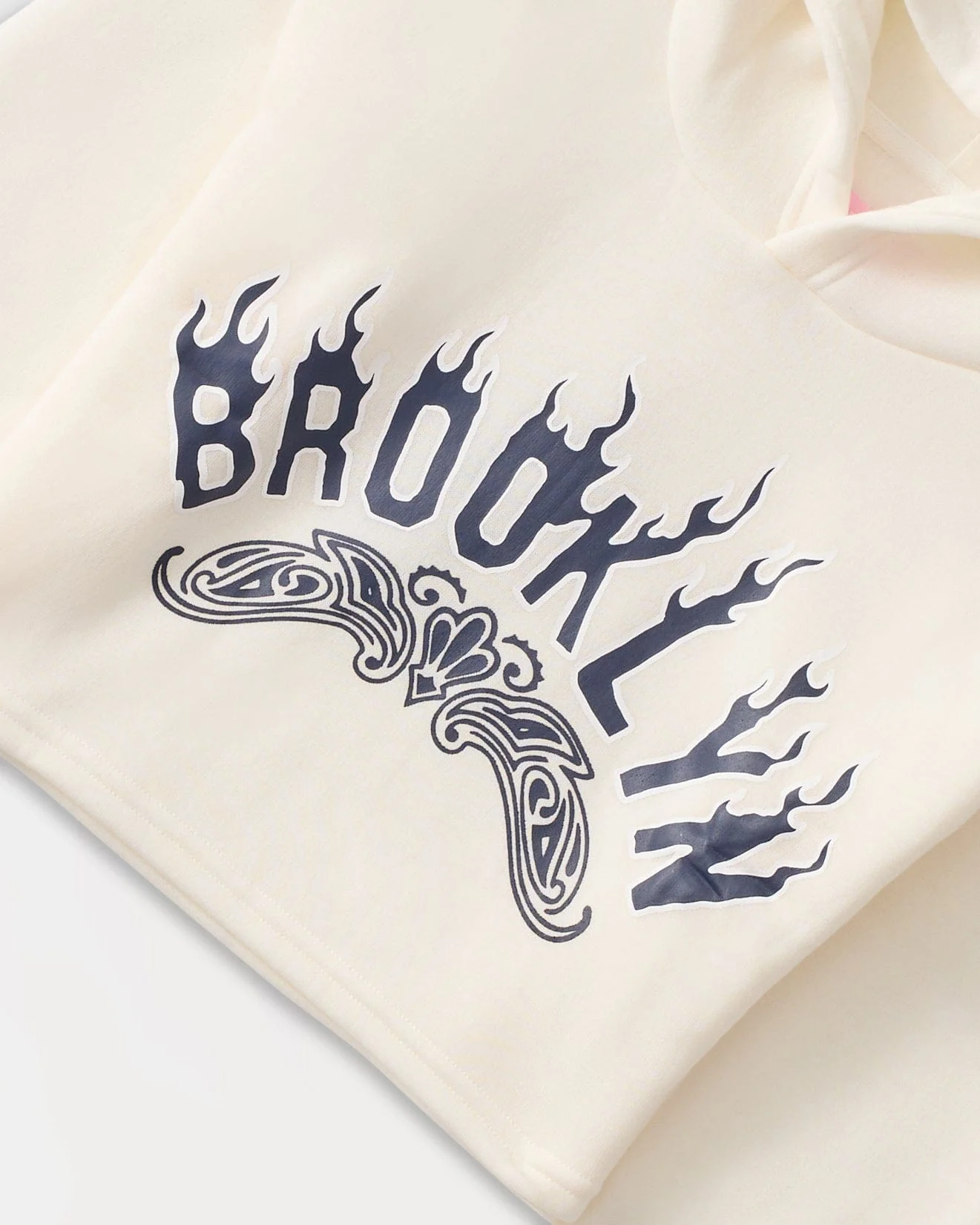 Women Brooklyn Cropped Hoodie - Cream - Image 3