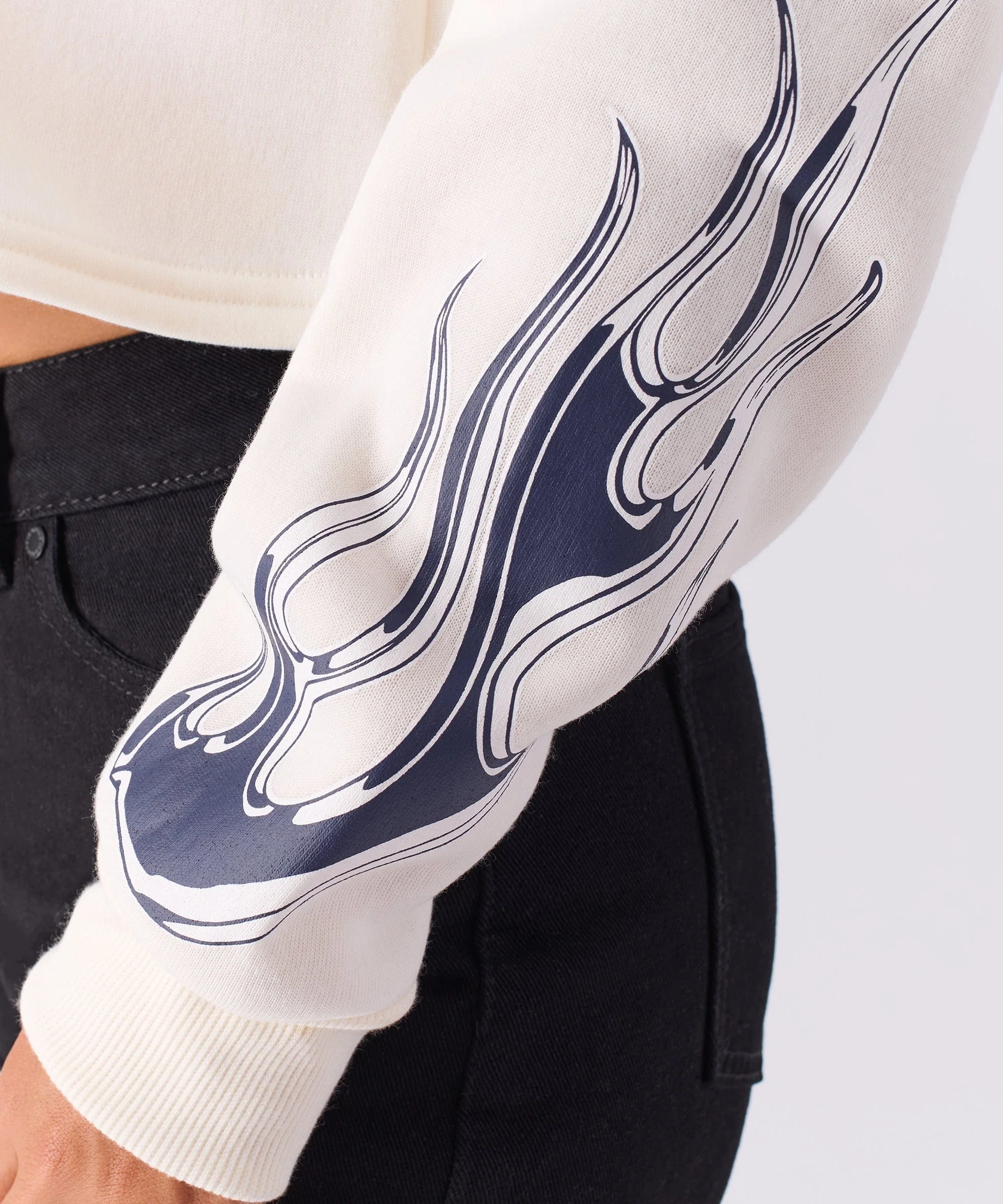 Women Brooklyn Cropped Hoodie - Cream - Image 4