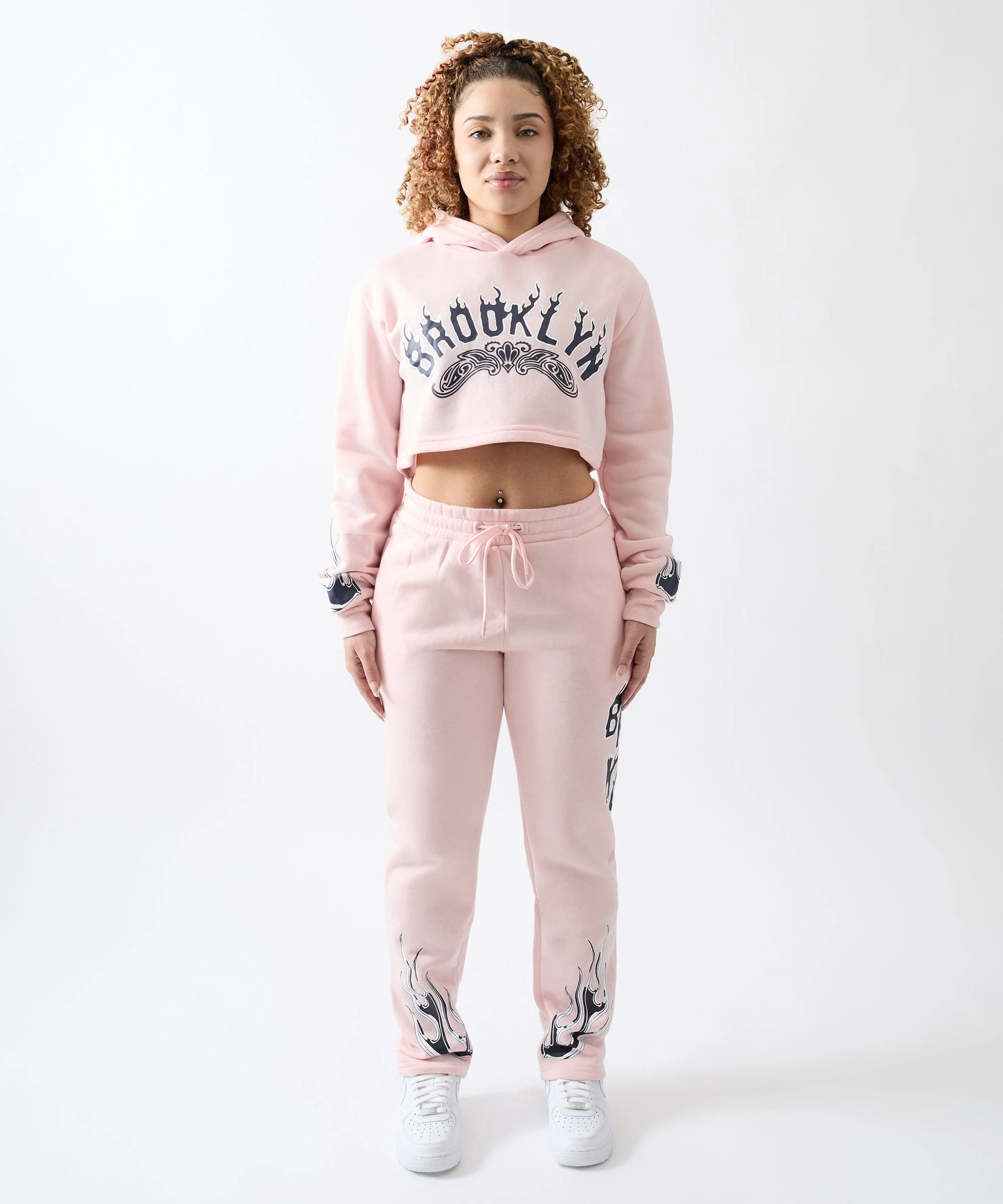 Women Brooklyn Cropped Hoodie - Light Pink - Image 2