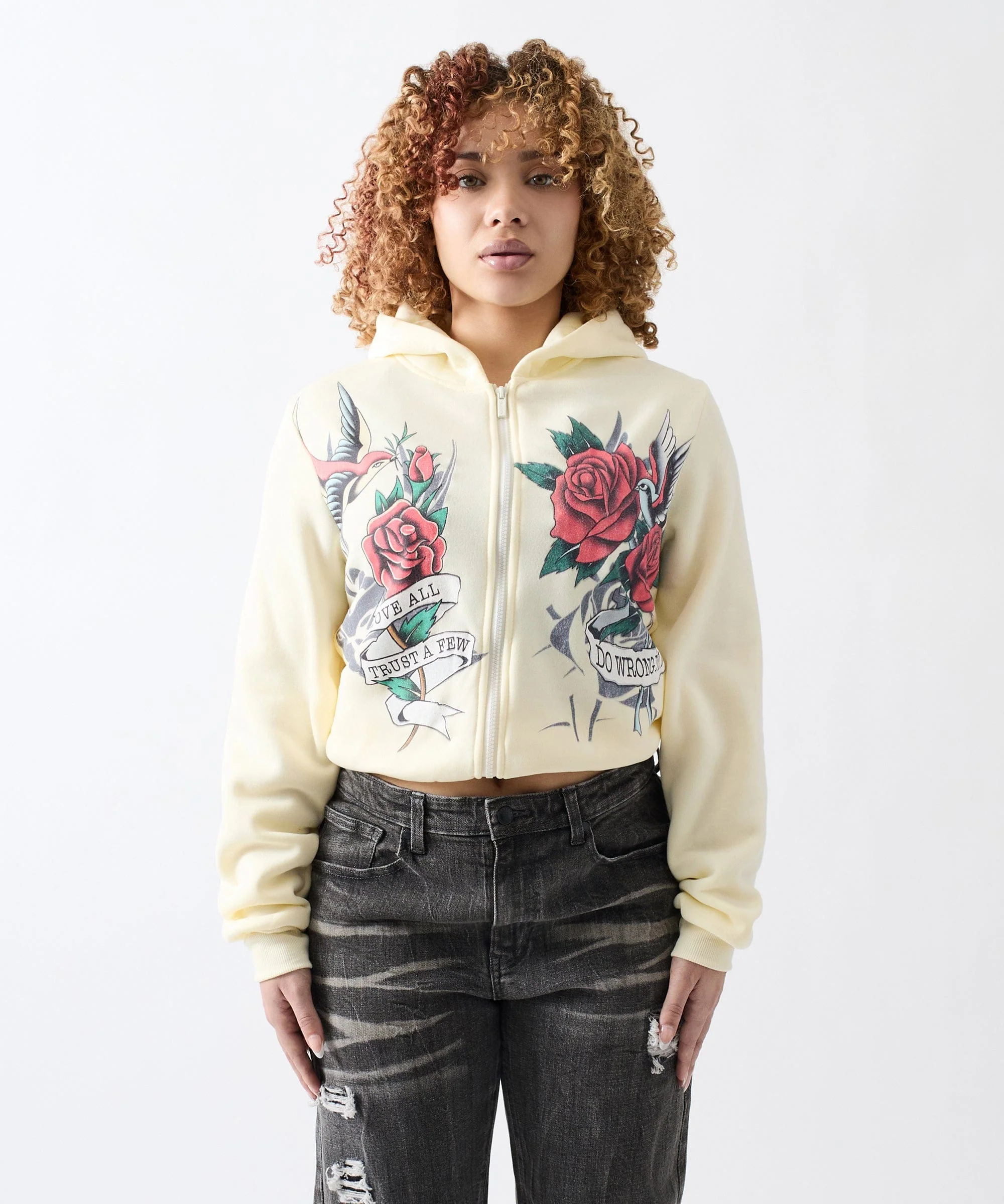 Women Do Wrong To None Hoodie - Cream - Image 2