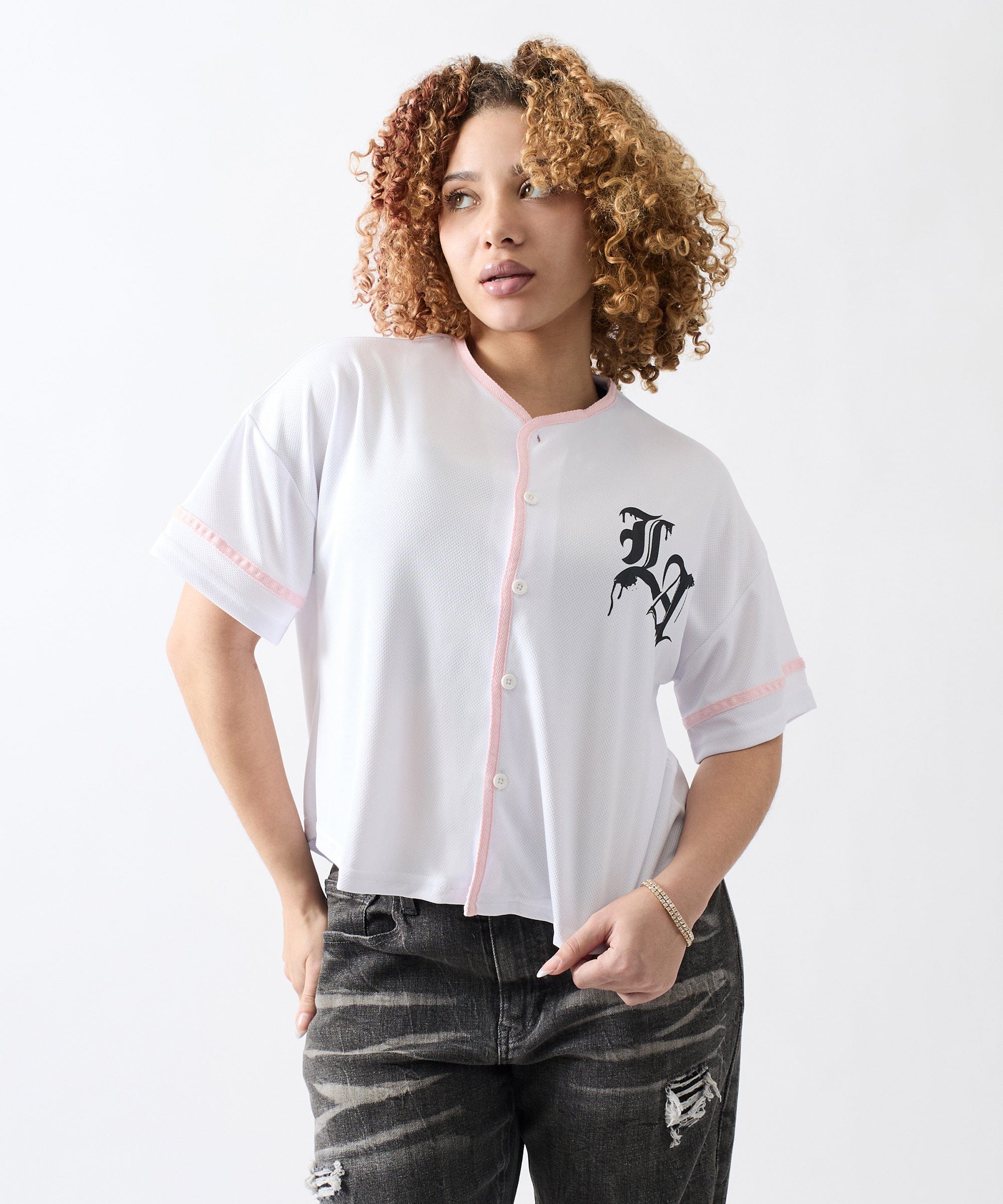 Women Los Angeles Crop Jersey - White - Image 2