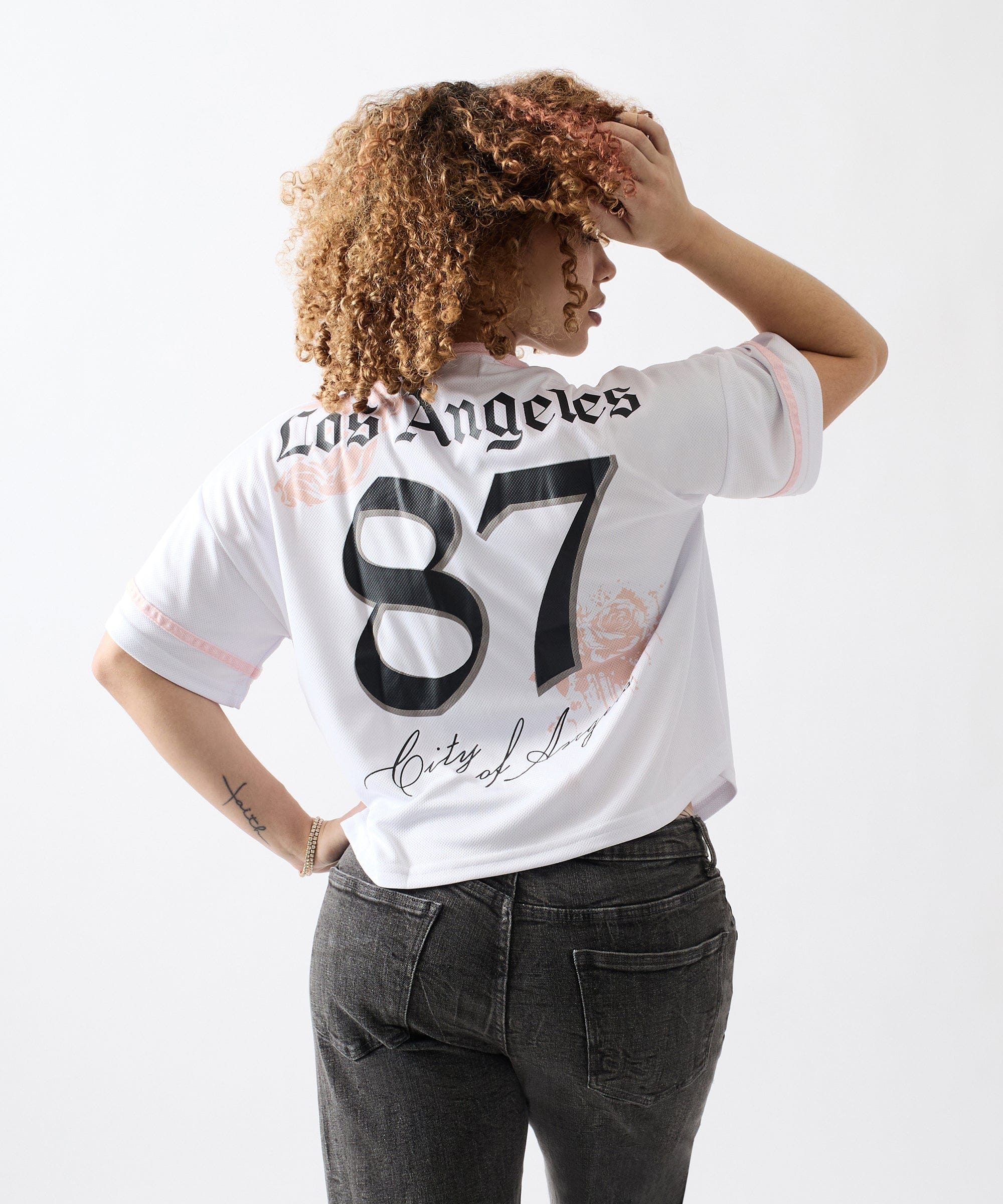 Women Los Angeles Crop Jersey - White - Image 6