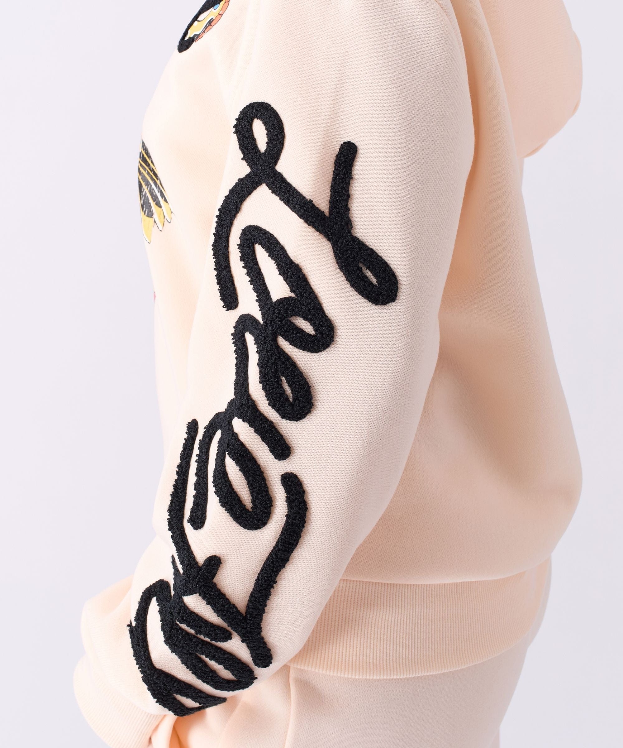 Women Love All Embroidered Cropped Hoodie - Pink - Image 7